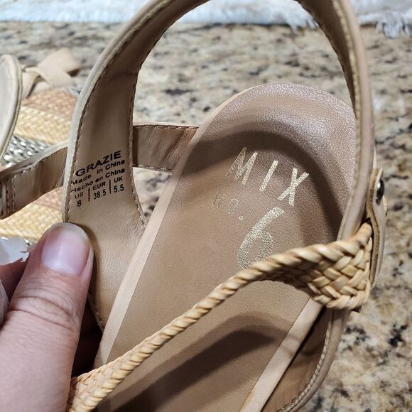 Mix No. 6 Grazie Platform Wedge Espadrille Stripe Sandal Size US 8 - Picture 6 of 8